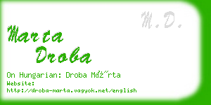 marta droba business card